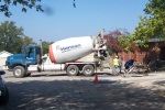 Another truck load of cement for the western sidewalk and ramp area.